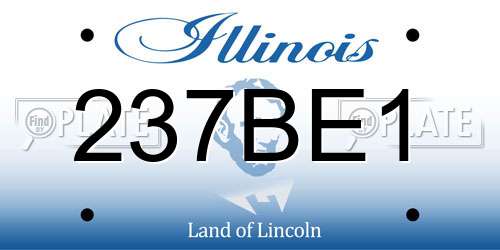 237BE1 Illinois License Plate