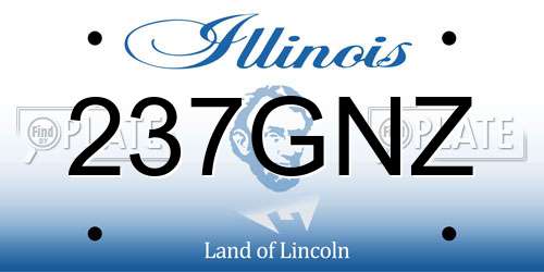 237GNZ Illinois License Plate