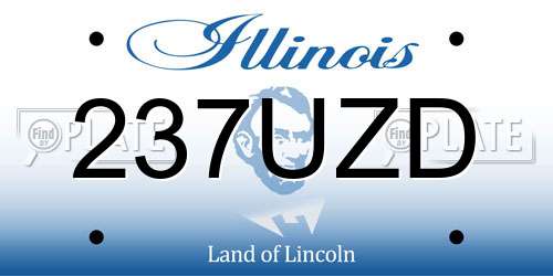 237UZD Illinois License Plate