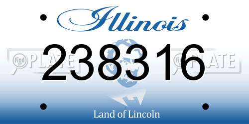 238316 Illinois License Plate