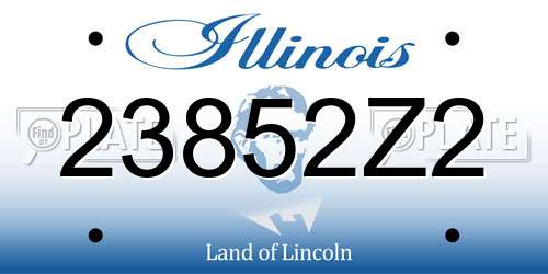 23852Z2 Illinois License Plate