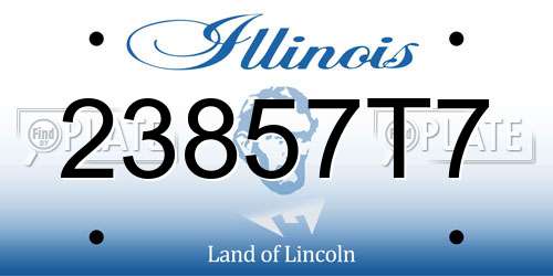 23857T7 Illinois License Plate