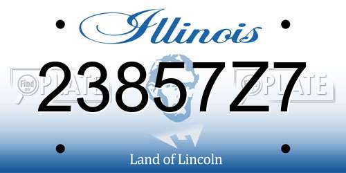 23857Z7 Illinois License Plate
