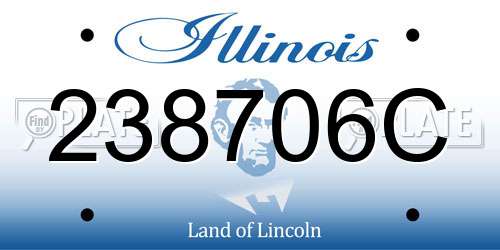 238706C Illinois License Plate