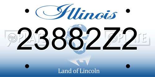 23882Z2 Illinois License Plate