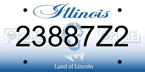 23887Z2 Illinois License Plate
