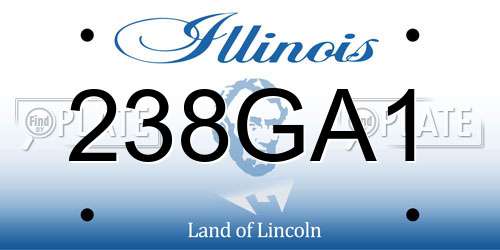238GA1 Illinois License Plate