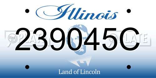239045C Illinois License Plate