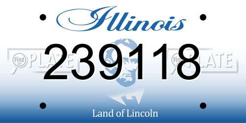 239118 Illinois License Plate
