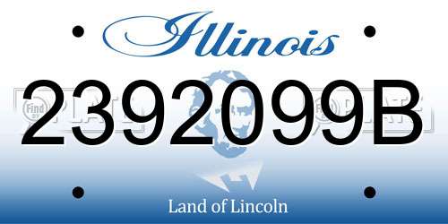 2392099B Illinois License Plate