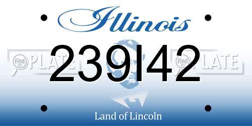 239I42 Illinois License Plate