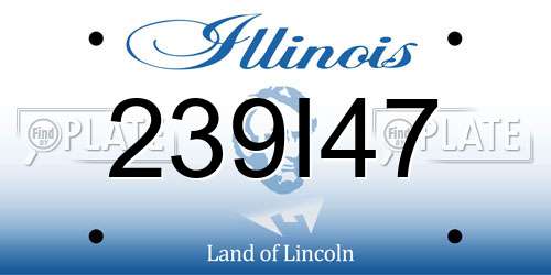 239I47 Illinois License Plate
