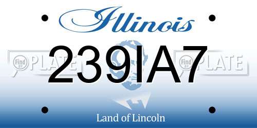 239IA7 Illinois License Plate