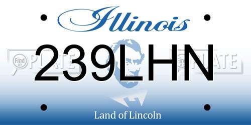 239LHN Illinois License Plate