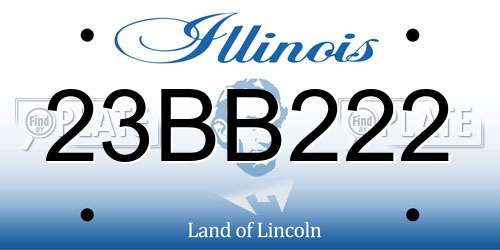 23BB222 Illinois License Plate