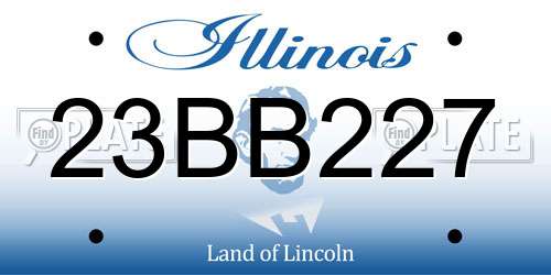 23BB227 Illinois License Plate
