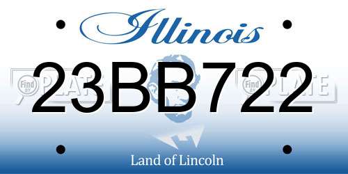 23BB722 Illinois License Plate