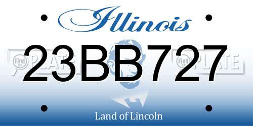 23BB727 Illinois License Plate