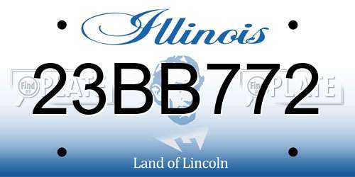 23BB772 Illinois License Plate
