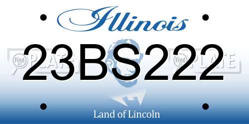 23BS222 Illinois License Plate