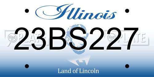 23BS227 Illinois License Plate