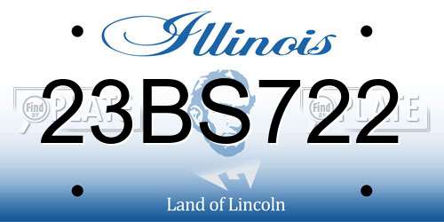 23BS722 Illinois License Plate