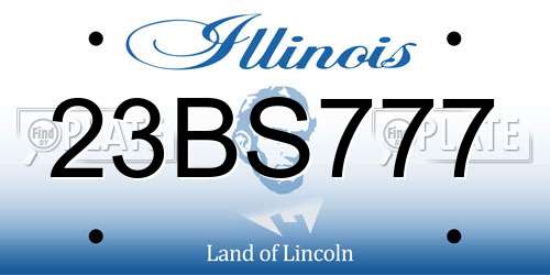 23BS777 Illinois License Plate