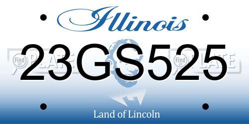23GS525 Illinois License Plate