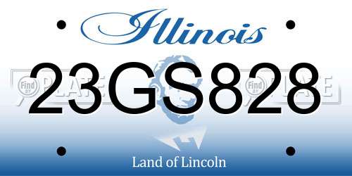 23GS828 Illinois License Plate