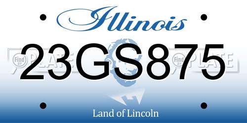 23GS875 Illinois License Plate