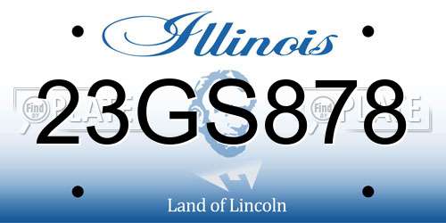 23GS878 Illinois License Plate