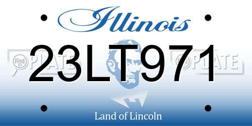 23LT971 Illinois License Plate