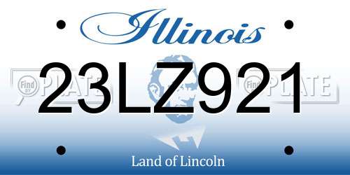 23LZ921 Illinois License Plate