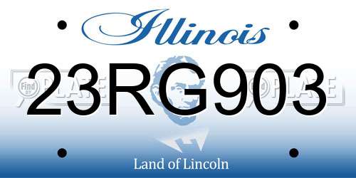 23RG903 Illinois License Plate