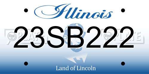 23SB222 Illinois License Plate
