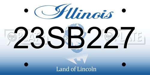 23SB227 Illinois License Plate