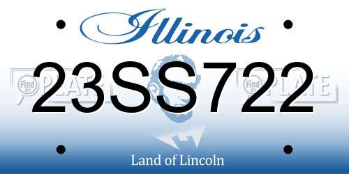 23SS722 Illinois License Plate