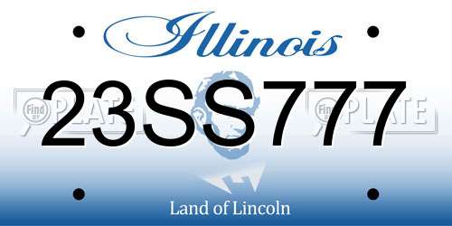23SS777 Illinois License Plate