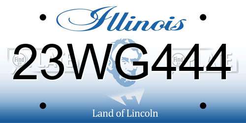 23WG444 Illinois License Plate