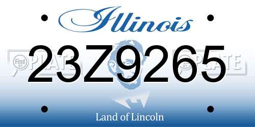23Z9265 Illinois License Plate