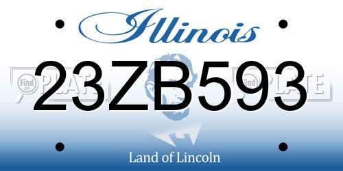 23ZB593 Illinois License Plate