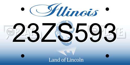 23ZS593 Illinois License Plate