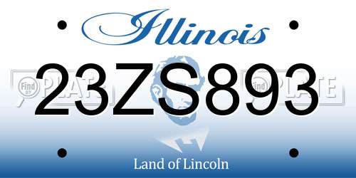 23ZS893 Illinois License Plate