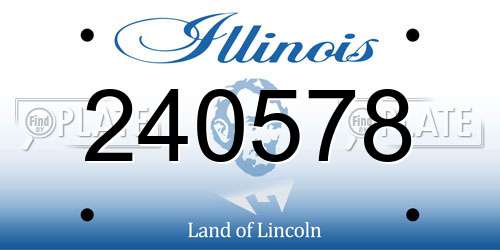 240578 Illinois License Plate
