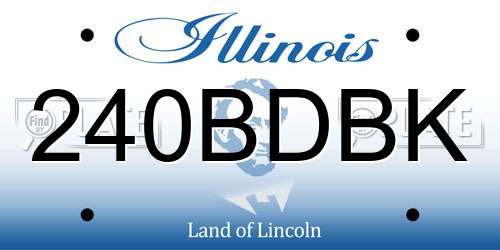 240BDBK Illinois License Plate