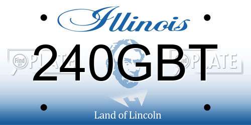 240GBT Illinois License Plate