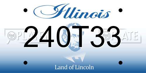240T33 Illinois License Plate