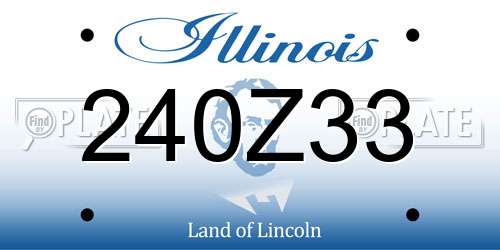240Z33 Illinois License Plate