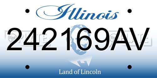242169AV Illinois License Plate