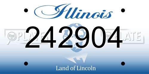 242904 Illinois License Plate